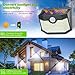 HMCITY 120 LED Outdoor Solar Lights with Motion Sensor and 3 Lighting Modes, IP65 Waterproof Wide Solar Wall Lights Ideal for Garden Patio Yard (Front Button 4Packs, White Shell-Daylight White)