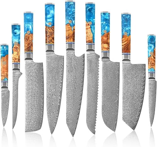 Set Cuchillos Cocina 9 Piezas Acero Aleado miniatura 2