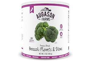 Auguson Farms Freeze Dried Broccoli Florets and Stems Non-GMO, 7oz