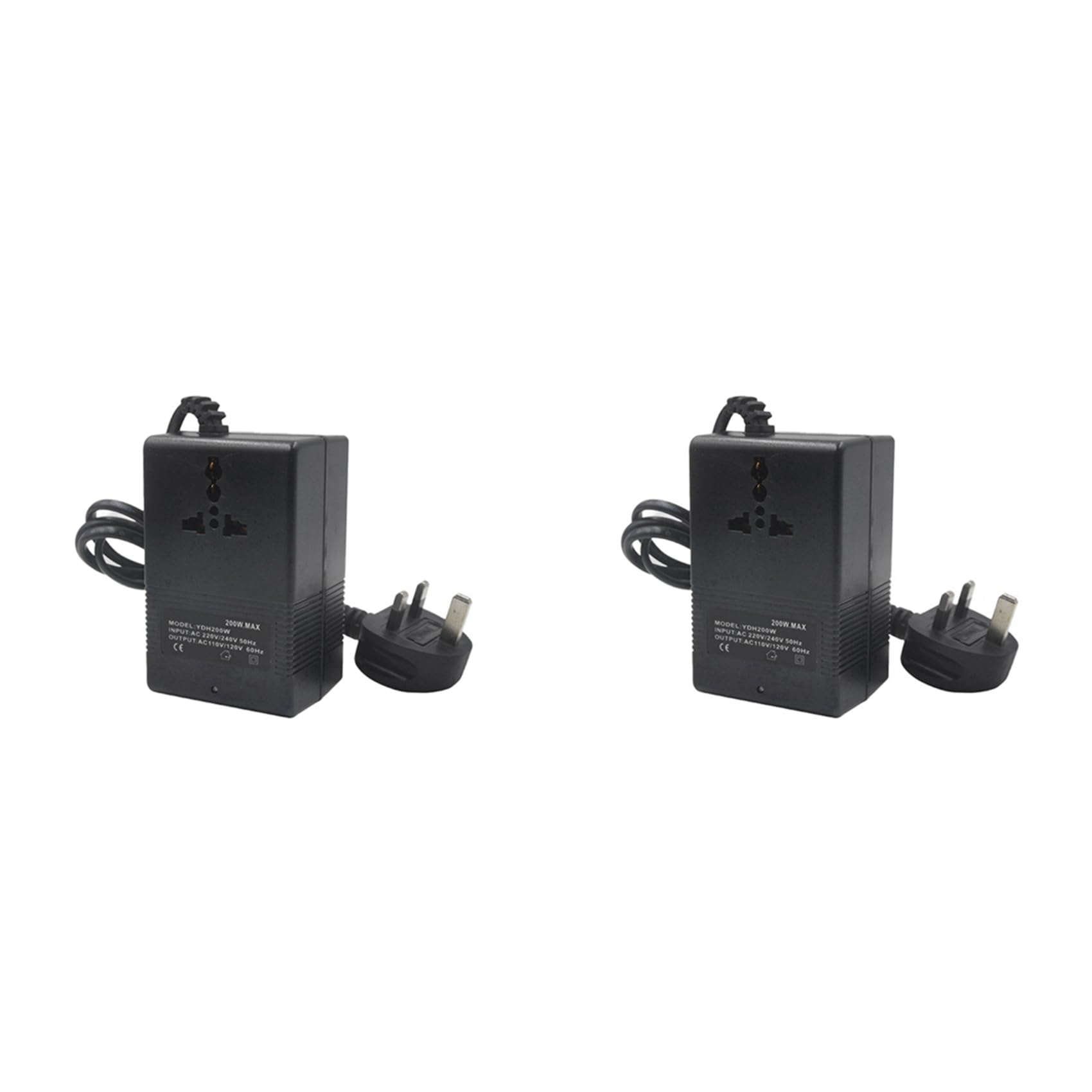Jnchdghwa 2X 200W Voltage Converter 220V to 110V Transformer Down Transformer Voltage Converter Travel Adapter UK Plug