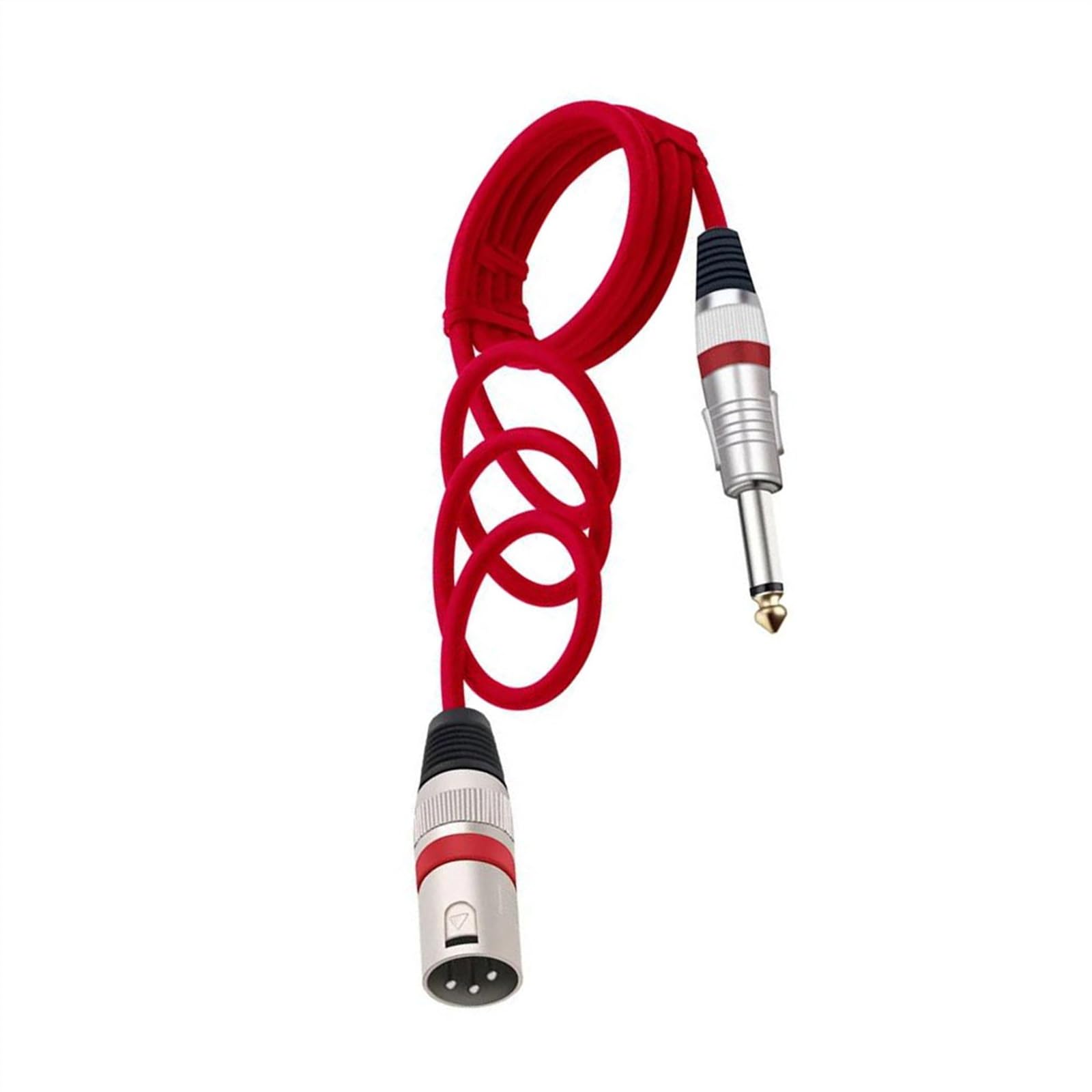 Mono Jack 6,35 mm 6,5 mm męski na XLR 3Pin męski 6,3 mm 1/4'' kabel audio do wzmacniacza gitarowego Kabel do Instrumentów Gitarowych (Color : Red, Size : 5m)