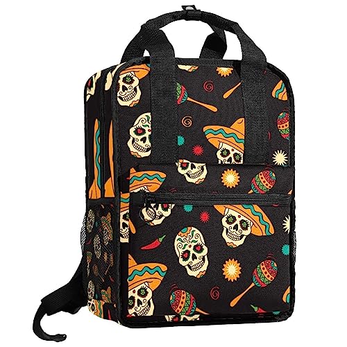 Sac à dos coloré crâne squelette idéal pour la rentrée scolaire et les sorties de week-end