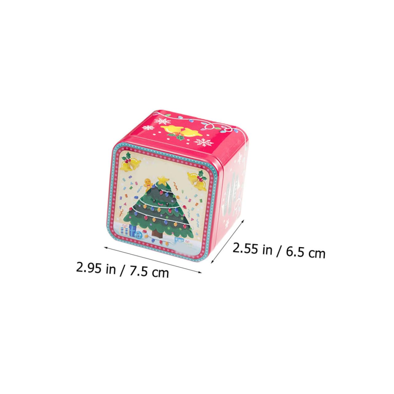 GANAZONO 8 Stück Teiliges Quadratische Weihnachtsgeschenkboxen aus Robustem Blech Dekorative Keksdosen mit Festlichem Muster Vielseitig für Süßigkeiten Kekse und Partygeschenke Geeignet