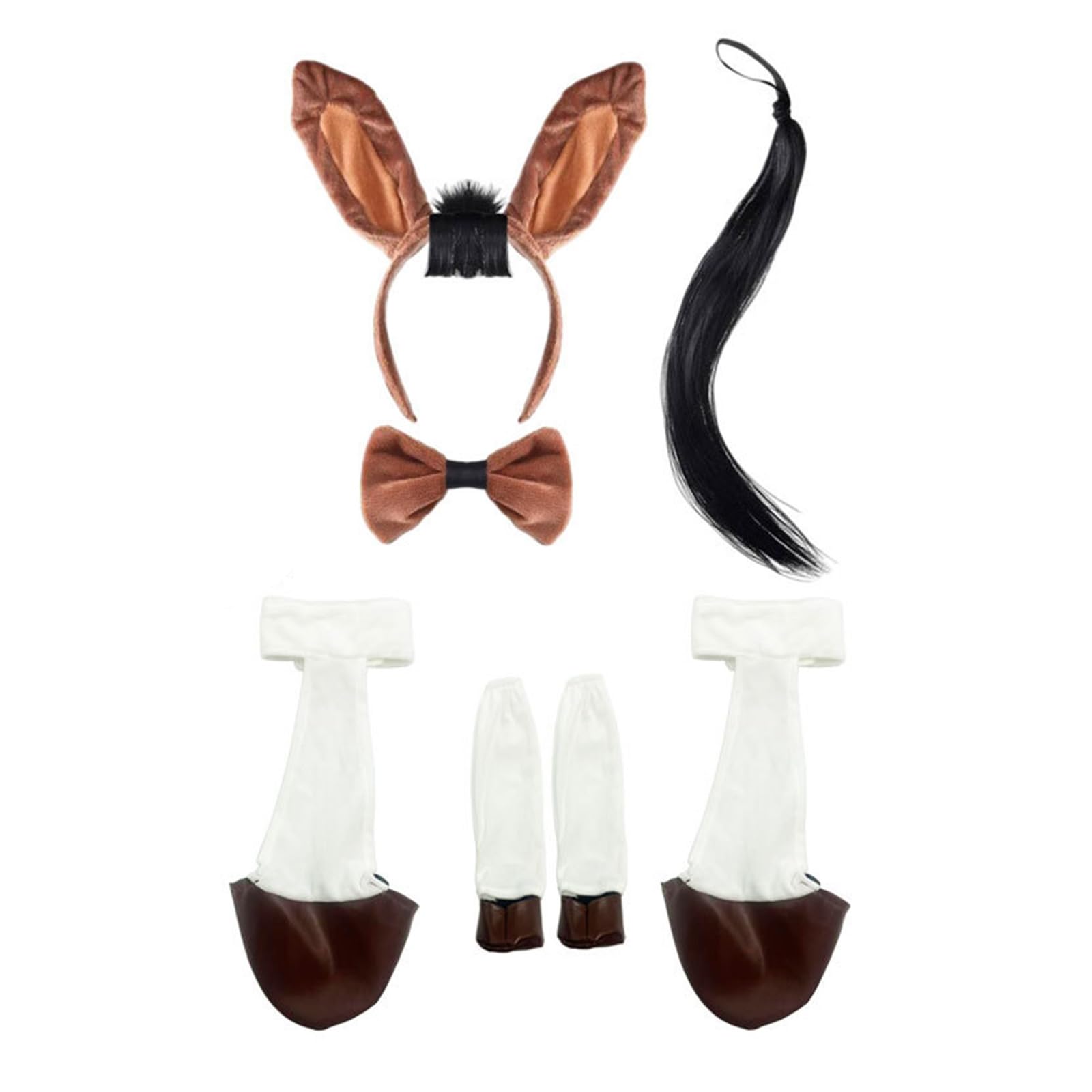 LLUJIAXI Mouse/Donkey/Pigs/Sheep Costume Set Ears Tail Bowtie Tie Nose Animal Fancy Costume Set Accessories for Halloween Cosplay