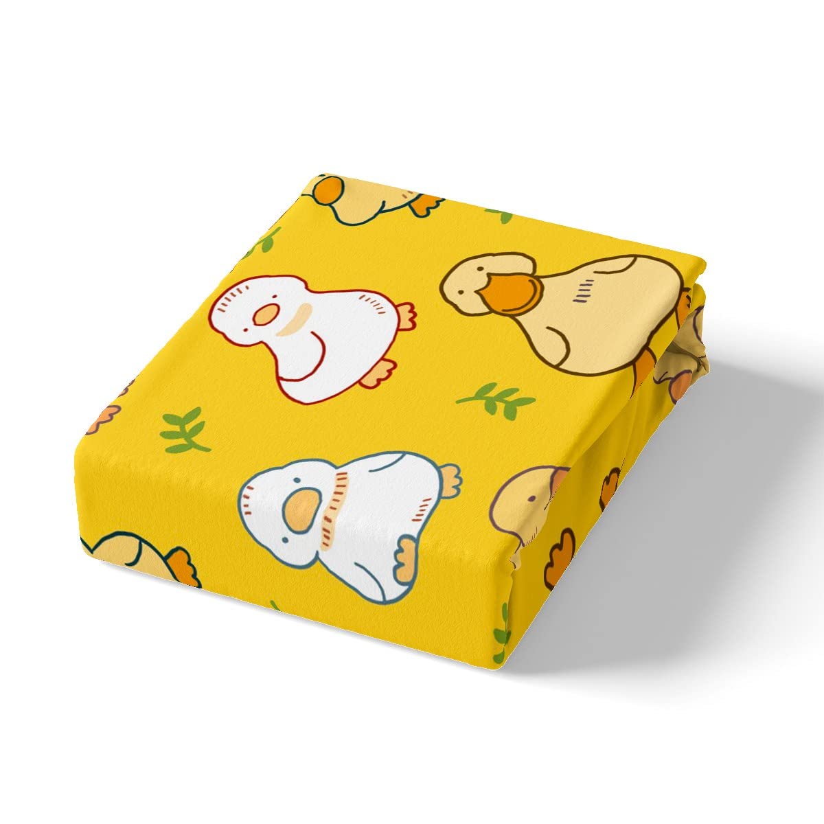 Homewish Cartoon Duck Duvet Cover for Kids Boys Girls,Lovely Yellow Duck Comforter Cover Set,Cute Hand Drawn Goose Bedding Sets King,Lovely Farmhouse Animal Quilt Comforter with 2 Pillowcase - Image 4