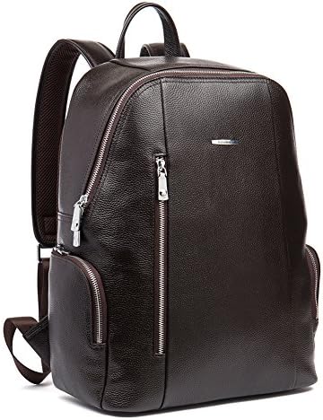 BOSTANTEN Leather Backpack College Laptop Travel Camping Shoulder Bag Gym Sports Bags for Men Coffee