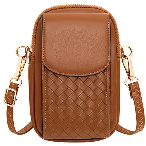 OIDERY Small Crossbody Bags Cell Phone Purse for Women, Leather Shoulder Handbag Wallet Purse with Credit Card Slots