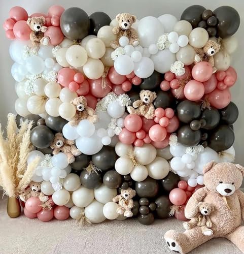 Image of KALOR 10 Inch Retro White Sand Balloons, 100 Pcs Latex Helium Balloons for Birthday Party Baby Shower Wedding Graduation Graduation Party Decorations
