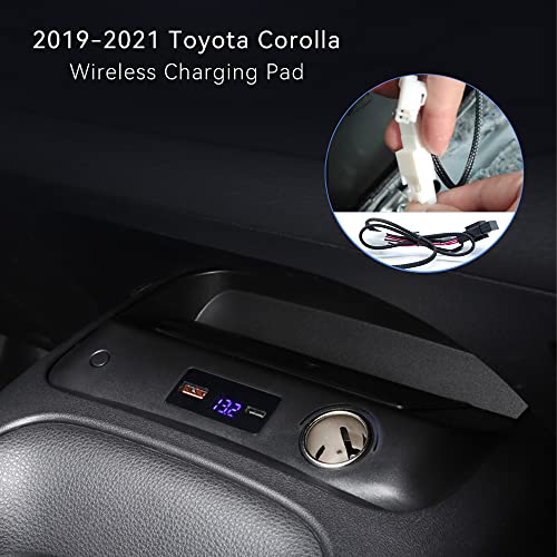 ZChan Wireless Charger for Toyota Corolla 2019-2023,Center Console 15W Wireless Charger Pad with QC 3.0USB Fast Charging Port,Phone Charging Station for Car Apply to Wireless Charge Supported Phone
