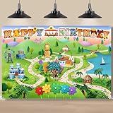 Cartoon Tiger Happy Birthday Backdrop, 5x3FT Red Sweater Tiger Theme Party Supplies, Photo Background for Boys Girls Baby Shower Kids Birthday Party Decorations