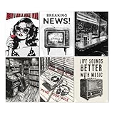 CRAFTYMELODY Retro Radio Wandkunstdrucke 6er Set Vintage TV 