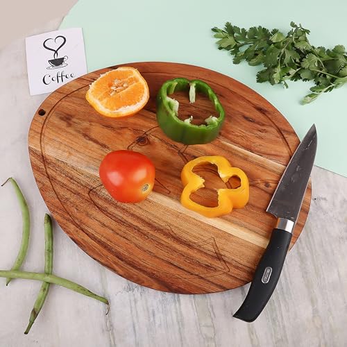 Affinity Decor Tabla de cortar y servir de madera con forma de huevo, 33.02 cm x 26.16 cm miniatura 3