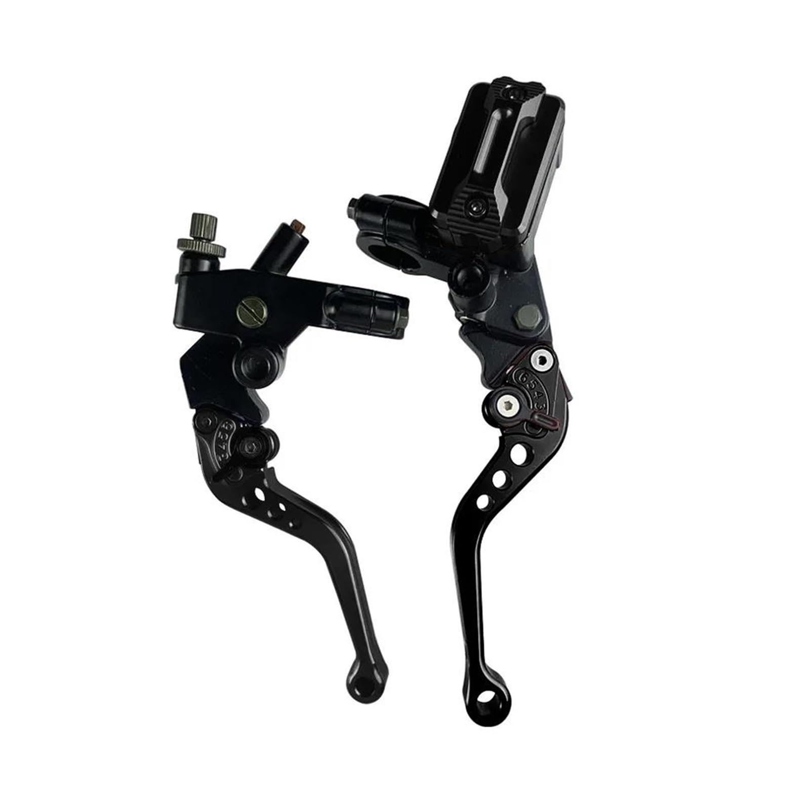CNC One Pair 7/8" 22mm Moto Frein Maître-cylindre Levier Câble Embrayage Réservoir Pour Scooter Sport Dirt Bike(Black B)