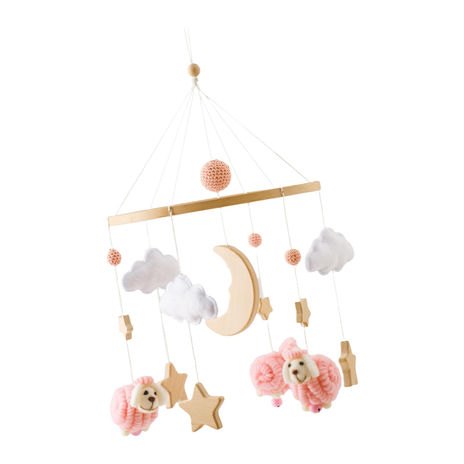 Giostrine per Culla, Sonagli, Giocattoli per Culla, Ornamenti in Feltro, Decorazioni da Appendere per Neonati, Rosa