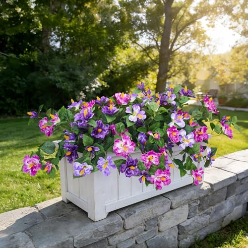 INXUGAO Artificial Flowers for Outdoors Indoors,2 Bunches Fake Hibiscus with Realistic UV Resistant Silk Flower Fabric Leaves,Faux Plants Outside for Patio Garden Yard Poch Decor ( image 3