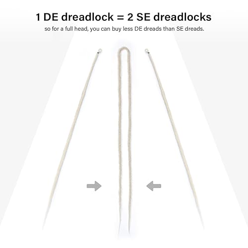 Miniatura 4 de Extensiones de rastas sintéticas de doble punta de 24 pulgadas, 15 unidades, color rubio pardusco, finas de 0.2 in, extensiones de rastas sintéticas