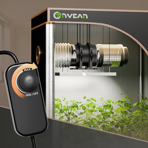 Image of 4 Inch Inline Duct Fan Kit with Speed Controller, Quiet DC-Motor Ventilation Exhaust Fan for Heating Cooling Booster, Grow Tents, Hydroponics Comes with Base Cord Screw, Boat Blowers