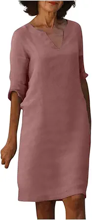 OIOLOYJM Plus Size Summer Dresses for Women 2025 Plus Size Dresses for Curvy Women 3/4 Sleeve Casual Boho Kaftan Dresses