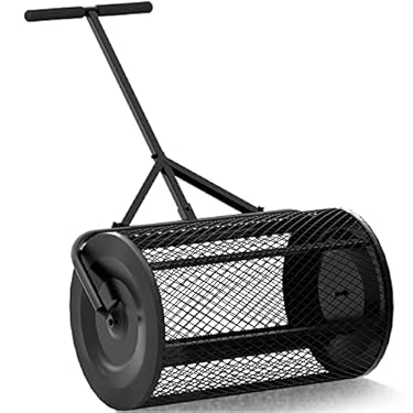 AMAZON - Walensee 24 Inch Compost Spreader Peat Moss Spreader with Upgrade T Shaped Handle for Planting Seeding Durable Lightweight Metal Mesh Spreader for Lawn and Garden Care Manure Spreaders Roller Patented