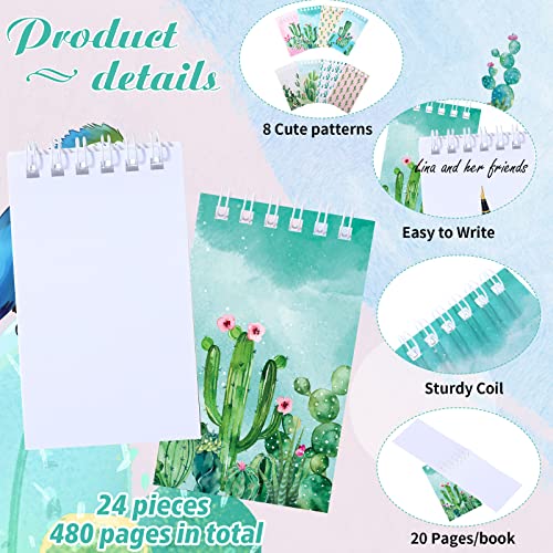 Blocs-notes à spirale mini cactus pour pochettes surprises