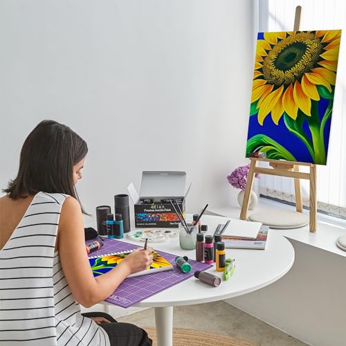 Elan Set Colori Acrilici Per Dipingere Su Tela, 24 Bottiglie Di Pittura Acrilica Da 60Ml, Acrylic Paint Set, Kit Pittura Adulti, Kit Colori Acrilici - 5