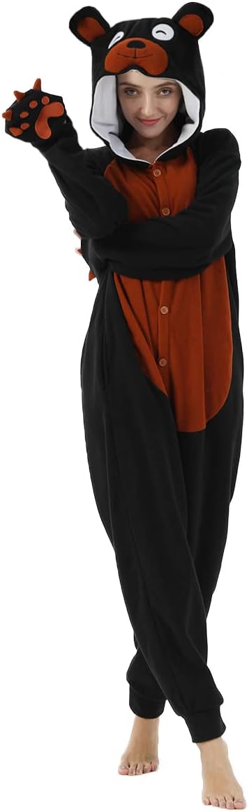 Unpifolov Black Bear Pajamas Unisex Animal Jumpsuit Adult Cosplay Costumes - Image 4