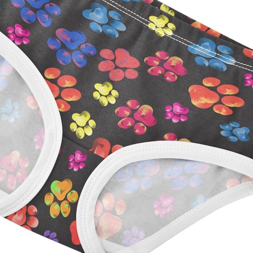 Little Girls' Soft Cotton Underwear Kids Breathable Comfort Dog Paw Print Panties Briefs Toddler4