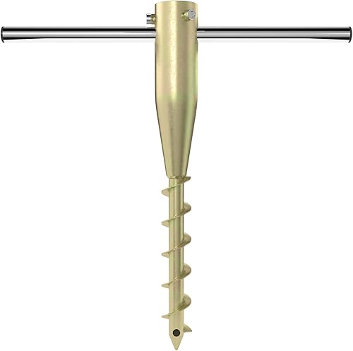 Anclaje de sombrilla de arena para patio, playa, playa, libre de óxido, base de sombrilla de arena con tornillo de anclaje de tierra para protección