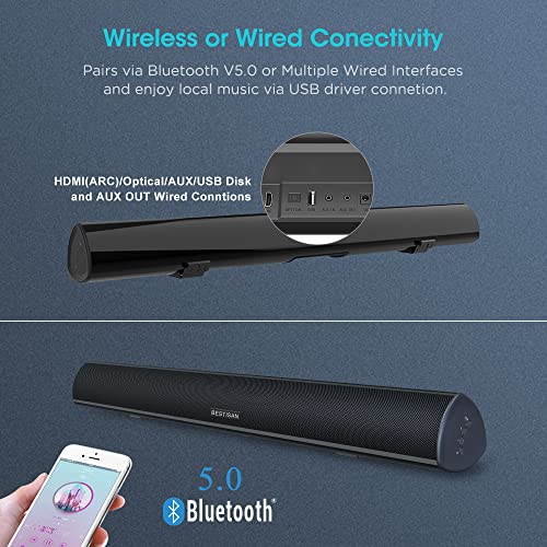 Bestisan S9920 100 Watt 40 Inch Tv Sound Bar, Home Theater System Wired And Wireless Soundbar Speaker thumb #3