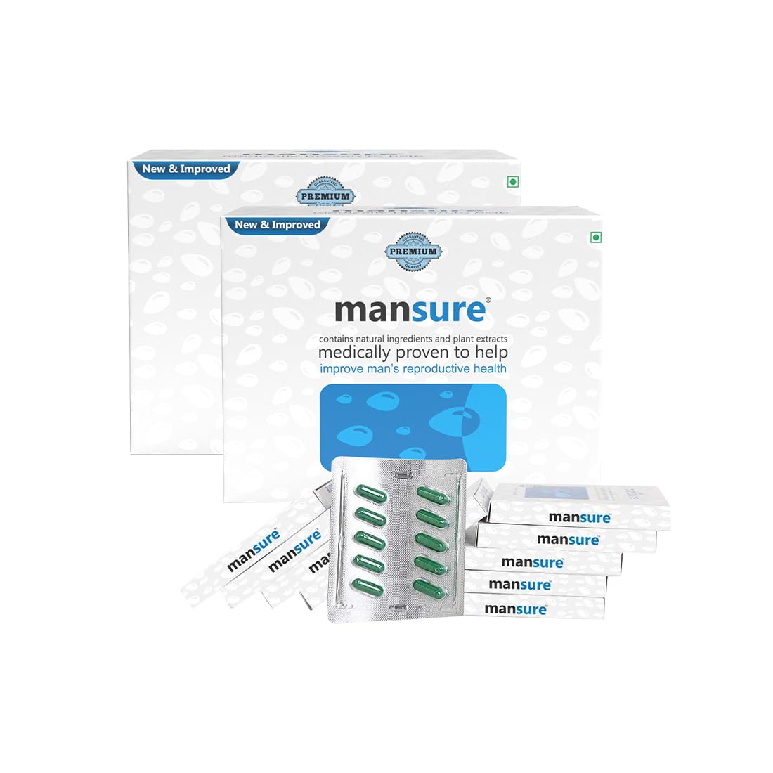 ManSure Ayurvedic Herbal Supplement for Men - 2 Packs (100 Capsules Each)