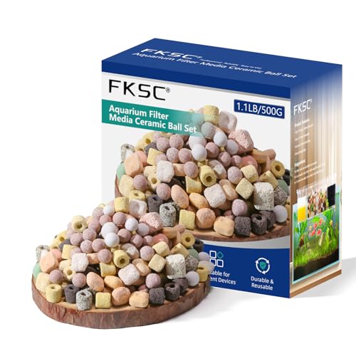 12-in-1 Aquarium Filter Media for Freshwater & Marine Tanks Bio Filter Mix with Ceramic Rings & Bio Balls Helps Maintain Clear Water for Sump Pond & Koi Fish Tanks