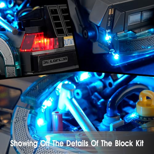 Image of LED Light for Lego Speed Champions Time Machine from Back to The Future 77256 Set, Light Kit Compatible with Lego 77256 Building Blocks Model, Not Included The Model Set