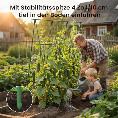 ZIKEBTUY Rankhilfe gurken 120x120cm Rankhilfe Rankbogen aus Metall Gartenbogengitter mit Gartenklammern und gedrehtem Riemen für Kletterpflanzen Wein Gemüse Obst Blumen Hof Rasen