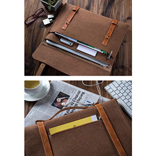 Uonlytech bolsa de feltro para laptop de 14 polegadas, capa protetora para computador, bolsa casual