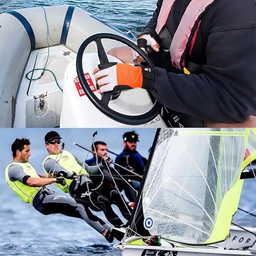 FitsT4 Sports Segelhandschuhe mit ¾-Finger und Idealem Griff für Segeln, Yacht, Segelsport, Paddeln, Kajak, Angeln, Fischen, Dinghy, Schlauchboot, Wassersport mit Booten