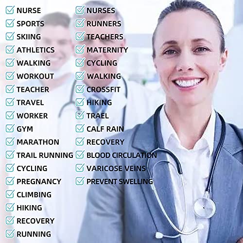 Compressiesokken (2 Paar) voor Heren en Dames 20-30 mmHg Compressiekousen Circulatie voor Fietsen Running Support Socks (XXL, Sky Blue) - Afbeelding 8