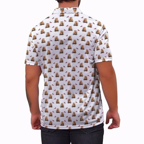 Polo de golf para hombre con estampado hawaiano, tela de secado rápido, que absorbe la humedad, casual y transpirable miniatura 2