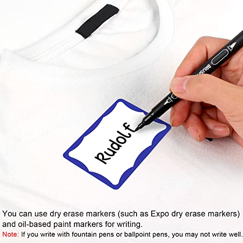390Pcs Name Tags, 3in x 2in Name Tag Stickers, Name Tags Sticker for School Office Home(White with Blue Border)