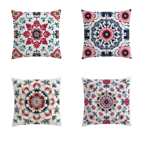 Housse coussin 80x80cm imperméable mandala lot de 4 - 2