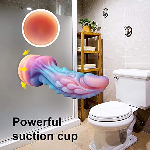 Kuaecr Silikon Analdildo Realistischer Leuchtend Dildo mit starkem Saugnapf Anal Plug 22 CM Lang G-Punkt Stimulator Weicher Monster Dildos Butt Plug Sex Toys für Frauen und Männer – Bild 6