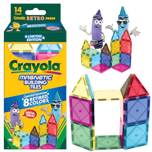 Crayola CreateOn Retro Magnetic Tiles 14-Piece Set, Educational Building Toys, Colorful, Washable, STEM - 3