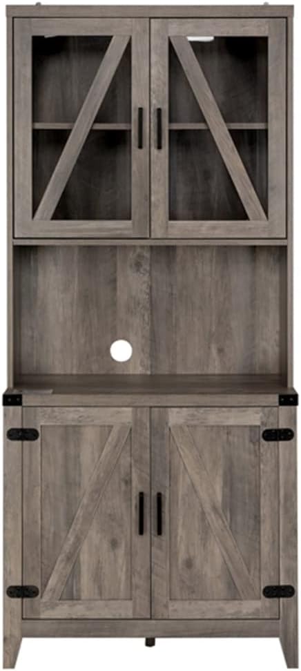 Tall Cabinet with 4 Doors with 8 Characters, Wine Glass Rack, 3 Internal Baffles, Adjustable Density Board Sideboard (D As Shown)