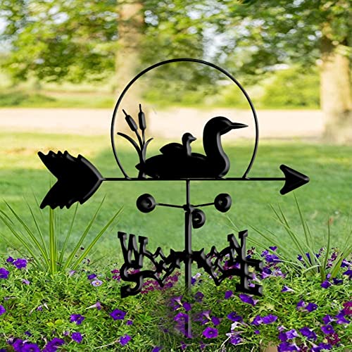 Cute Weathervane Wind Vane Steel Weathervane Roof Vane Measuring Tools Weather Vane Metal Animal Ornament Wind Vane. (Color : Duck) #TOP29