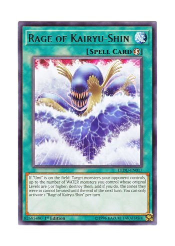 YU-GI-OH! English Version LEDU-EN 017 Rage of Kairyu-Shin Hialu God's Wrath (Rare) 1st Edition