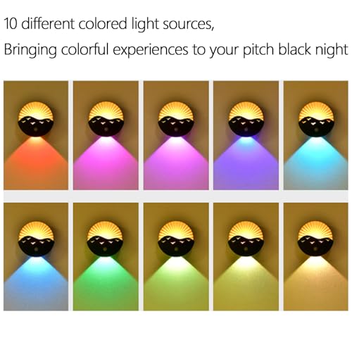 Lámpara de pared RGB regulable con sensor 120° y batería USB para pasillos pack de 2 5