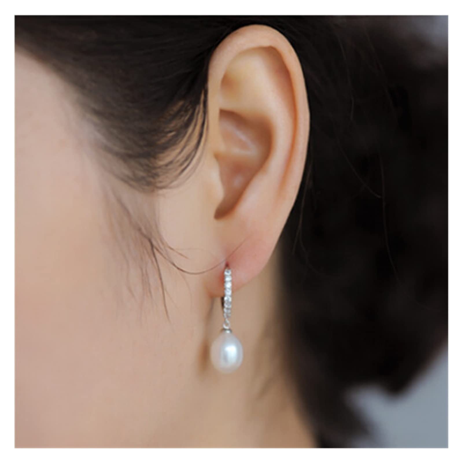 Orecchini Orecchini Perla d'Acqua Dolce Naturale Orecchini in Argento Sterling 925 per Orecchini Gioielli Donna (Dimensioni per Perla: 8-9 mm) (K 8b9mm) (K 8b9mm)
