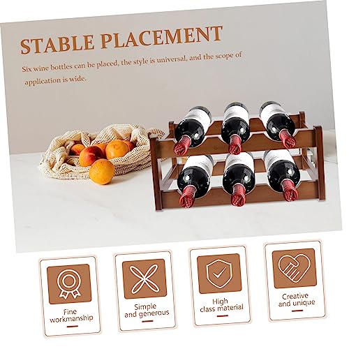 Soporte de madera para botellas de vino para mesa miniatura 2