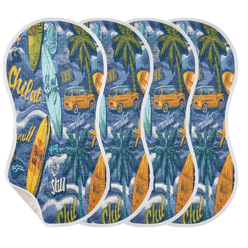 Kigai Colorful Surfboards Baby Burp Cloths Extra Soft and Absorbent Burping Rags Cotton Burping Clothes Baby Washcloths for Newborn Boys Girls - 1 Pack3