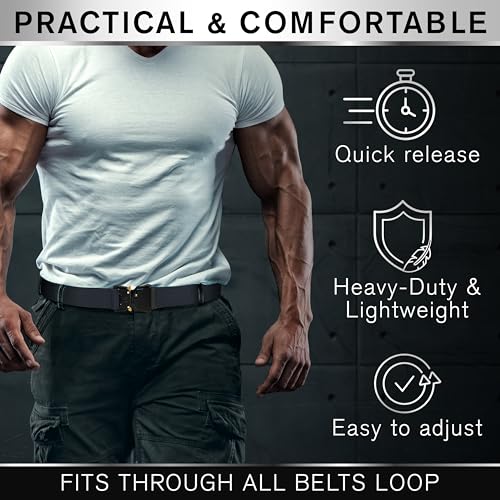 Image of TECEUM Tactical Belt - Heavy-Duty & Quick Release - Military, Work, Rigger, Duty & Utility Belt for Men
