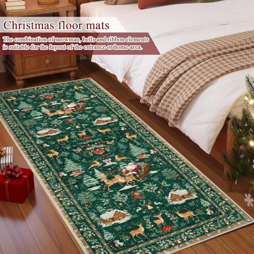 Tapis de Noël lavable pour protéger le sol du salon et couloir - 5